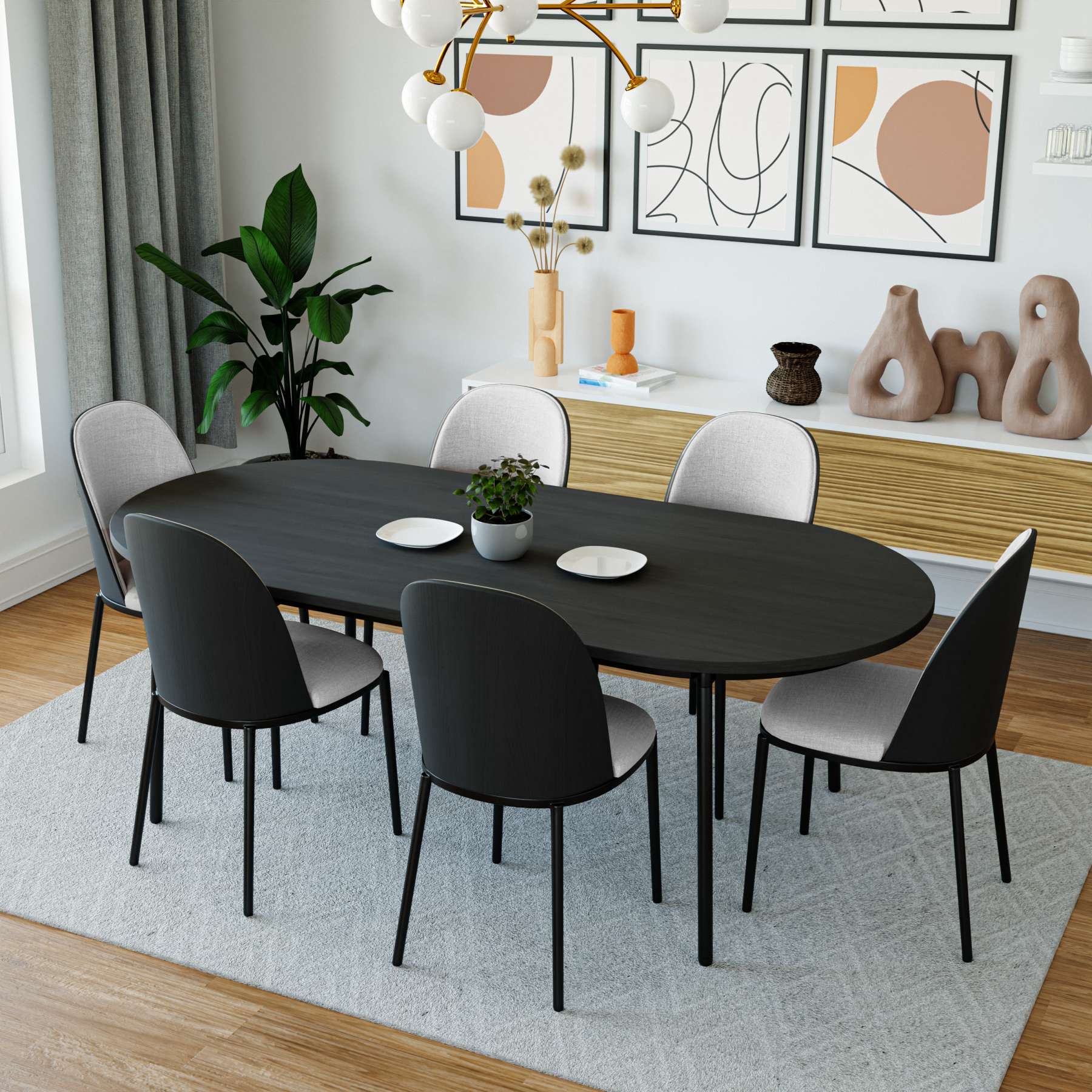 LeisureMod Tule Mid-Century Modern Dining Side Chair with Velvet Seat - TCBL18BU | Dining Chairs | Modishstore - 27