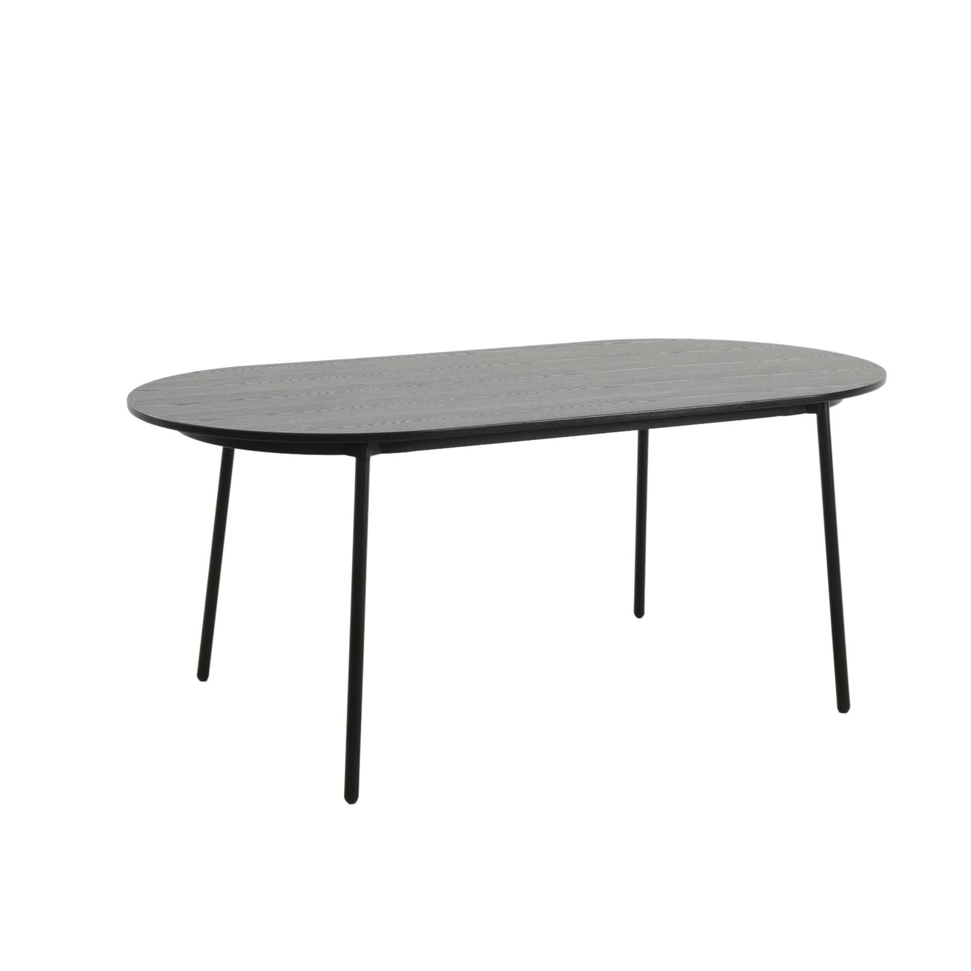 LeisureMod Tule Modern 71" Oval Dining Table with MDF Top and Black Steel Legs | Dining Tables | Modishstore - 5
