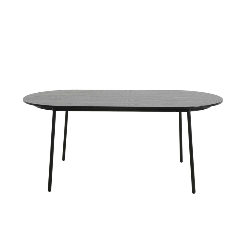 LeisureMod Tule Modern 71" Oval Dining Table with MDF Top and Black Steel Legs | Dining Tables | Modishstore - 3