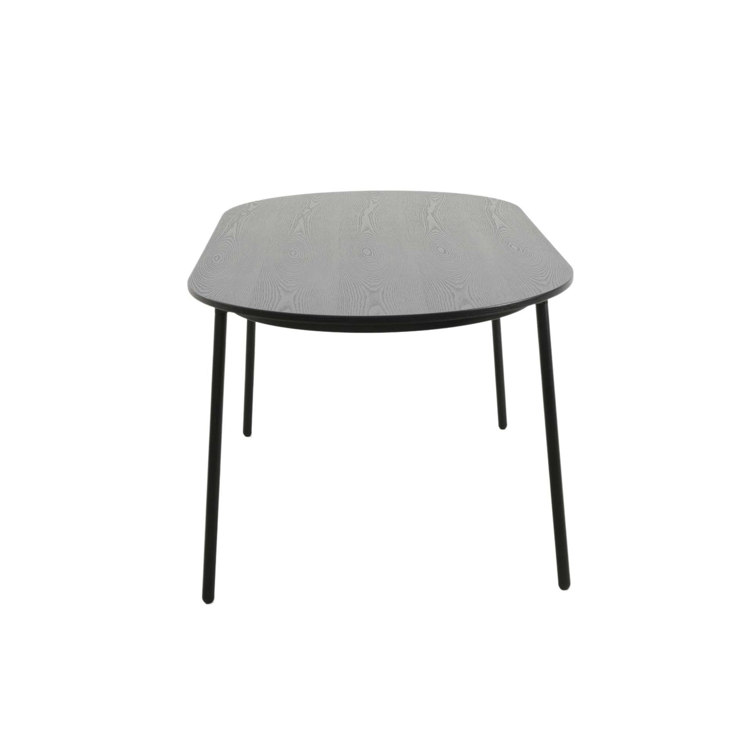 LeisureMod Tule Modern 71" Oval Dining Table with MDF Top and Black Steel Legs | Dining Tables | Modishstore - 6