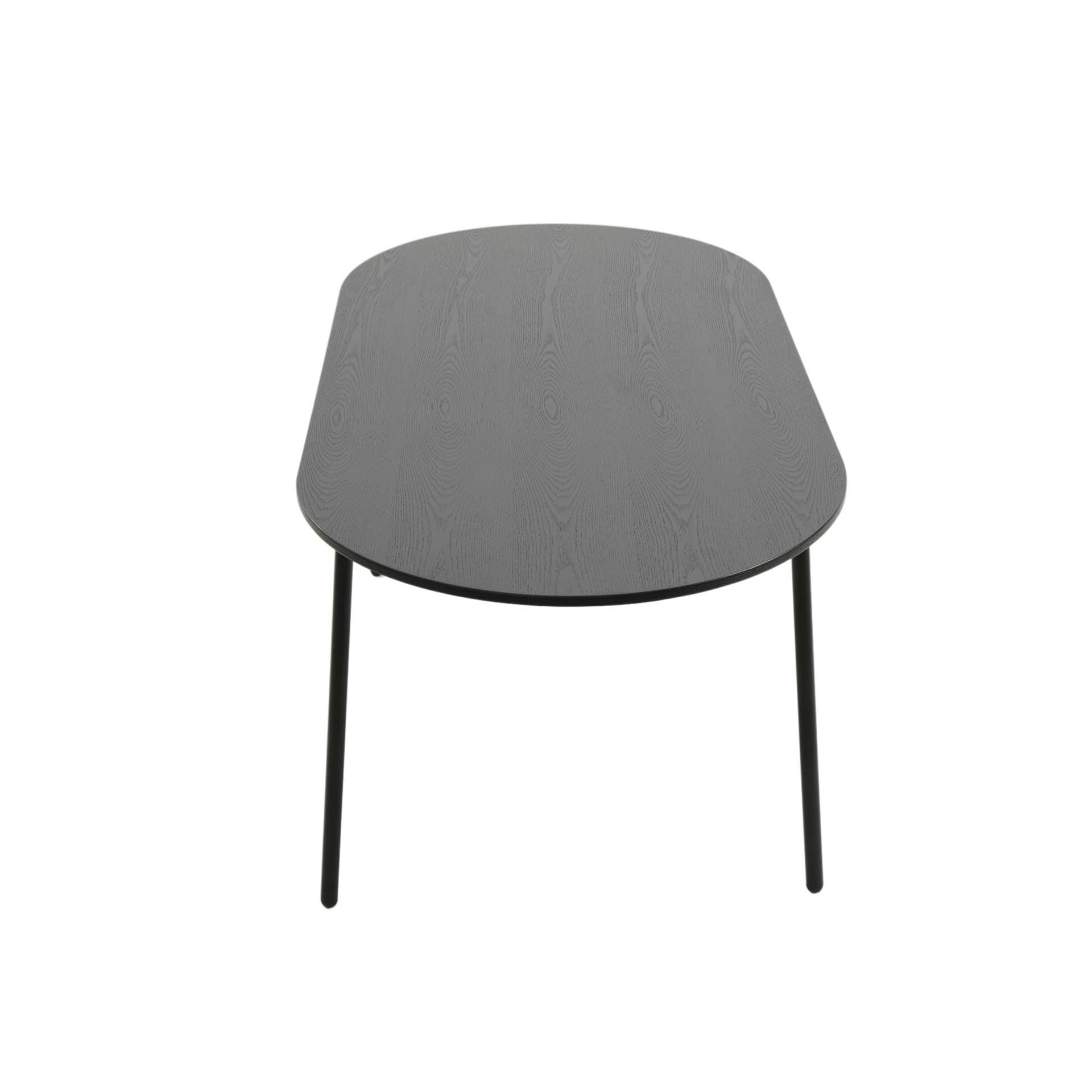 LeisureMod Tule Modern 71" Oval Dining Table with MDF Top and Black Steel Legs | Dining Tables | Modishstore - 7