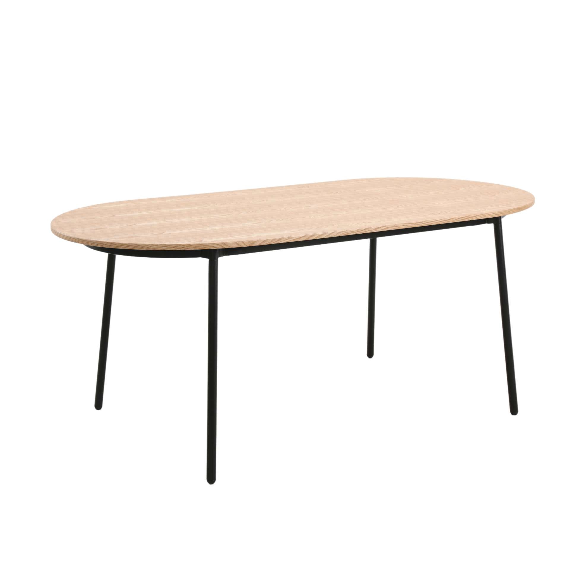 LeisureMod Tule Modern 71" Oval Dining Table with MDF Top and Black Steel Legs | Dining Tables | Modishstore - 15