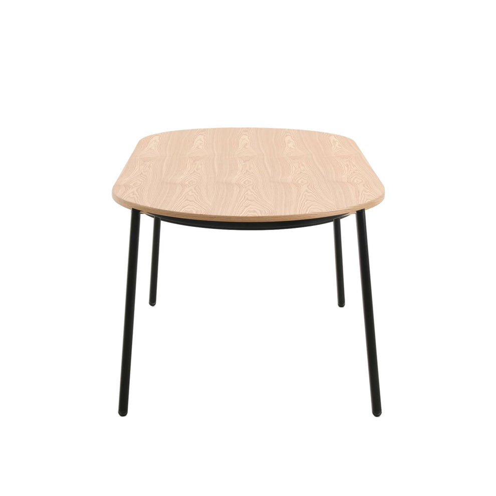 LeisureMod Tule Modern 71" Oval Dining Table with MDF Top and Black Steel Legs | Dining Tables | Modishstore - 16