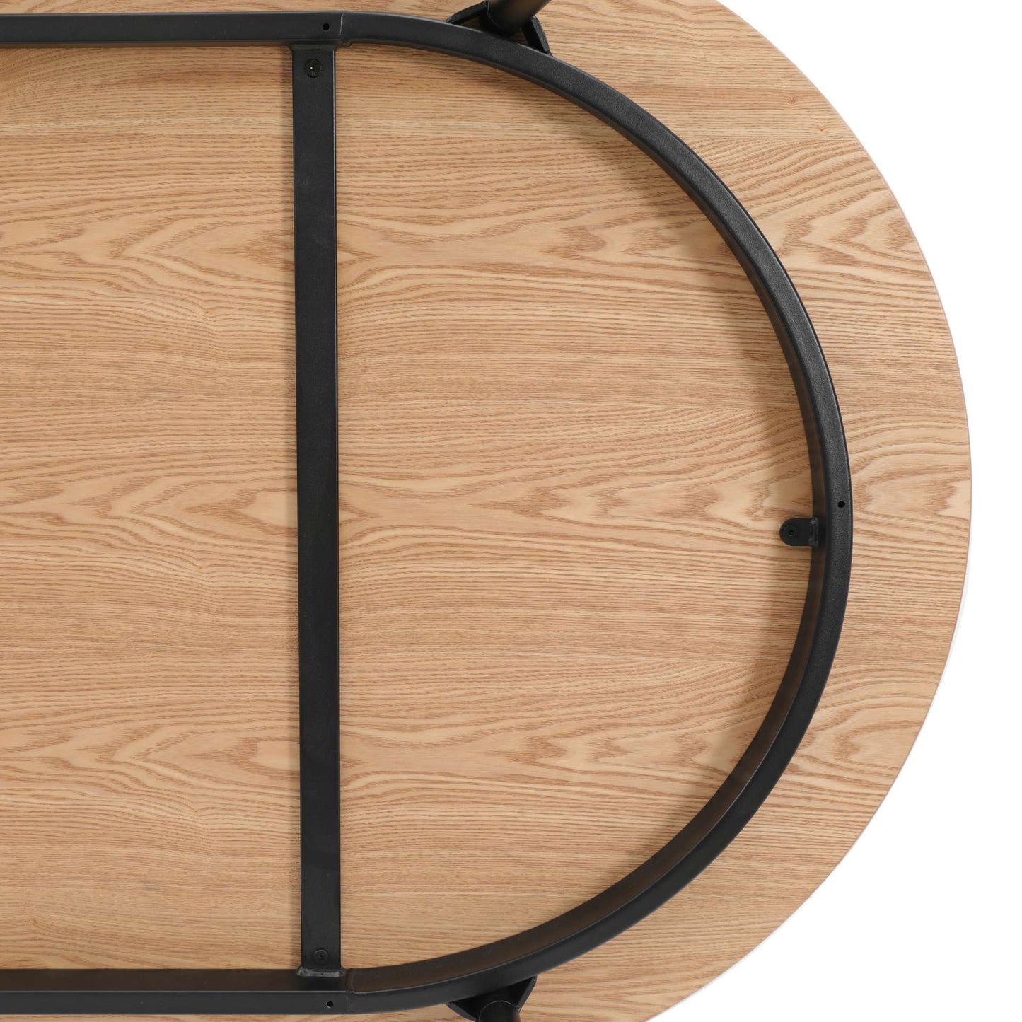LeisureMod Tule Modern 71" Oval Dining Table with MDF Top and Black Steel Legs | Dining Tables | Modishstore - 22