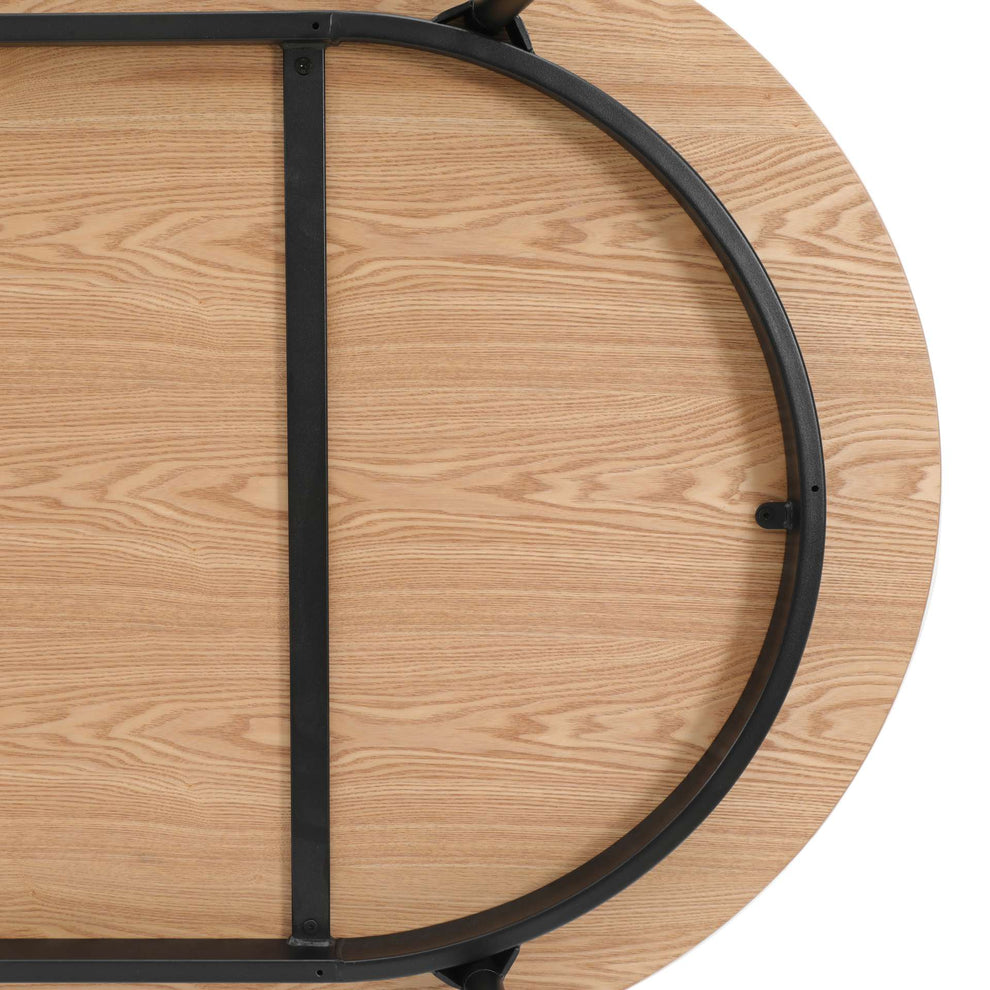 LeisureMod Tule Modern 71" Oval Dining Table with MDF Top and Black Steel Legs | Dining Tables | Modishstore - 22