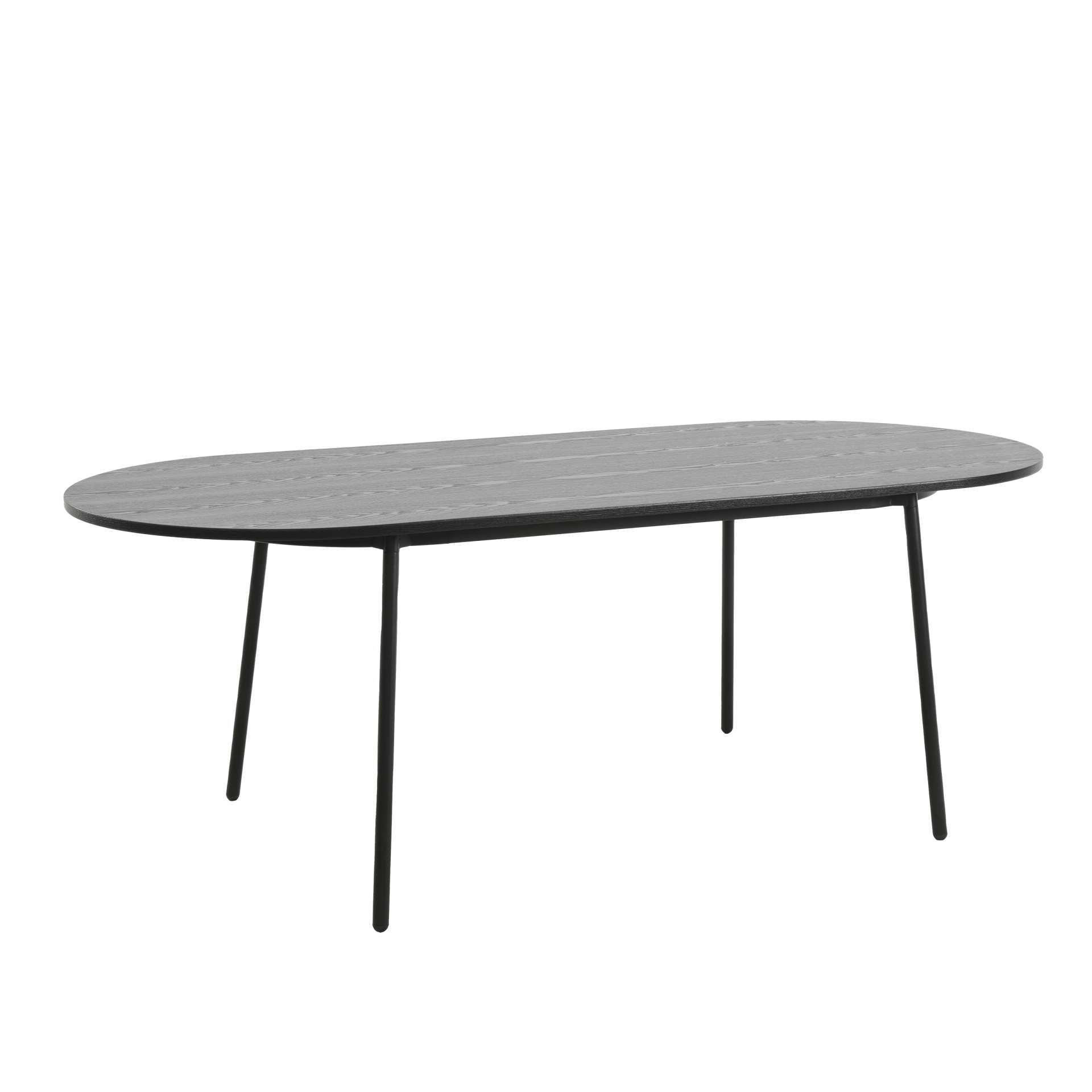 LeisureMod Tule Modern 83" Oval Dining Table with MDF Top and Black Steel Legs | Dining Tables | Modishstore - 5