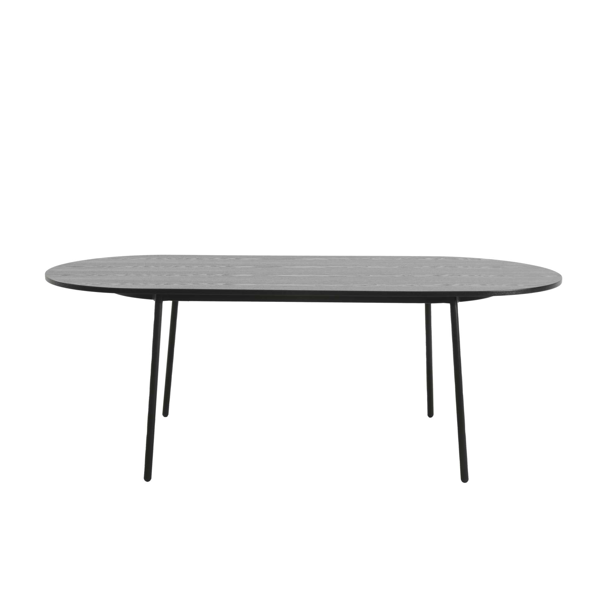 LeisureMod Tule Modern 83" Oval Dining Table with MDF Top and Black Steel Legs | Dining Tables | Modishstore - 3