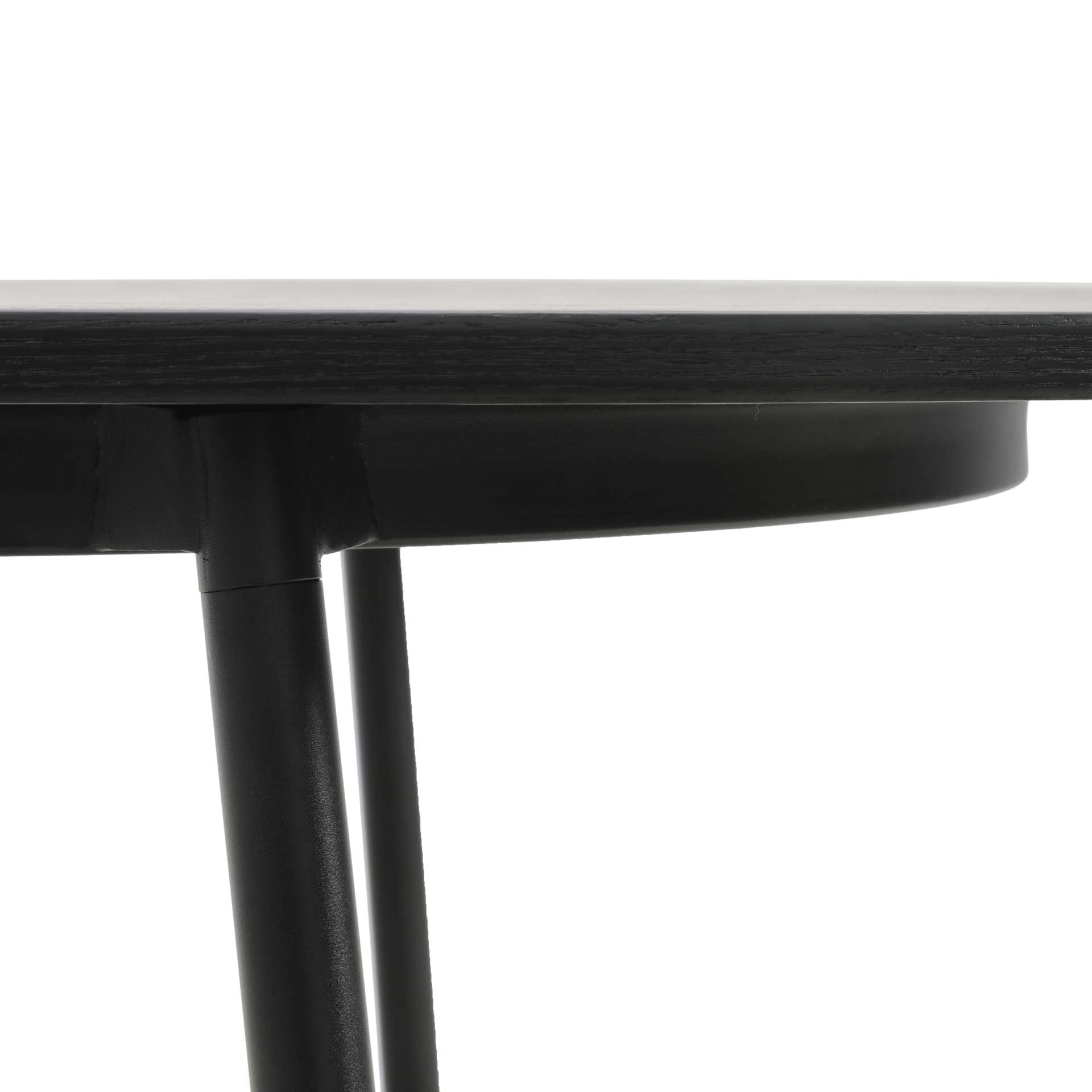 LeisureMod Tule Modern 83" Oval Dining Table with MDF Top and Black Steel Legs | Dining Tables | Modishstore - 10