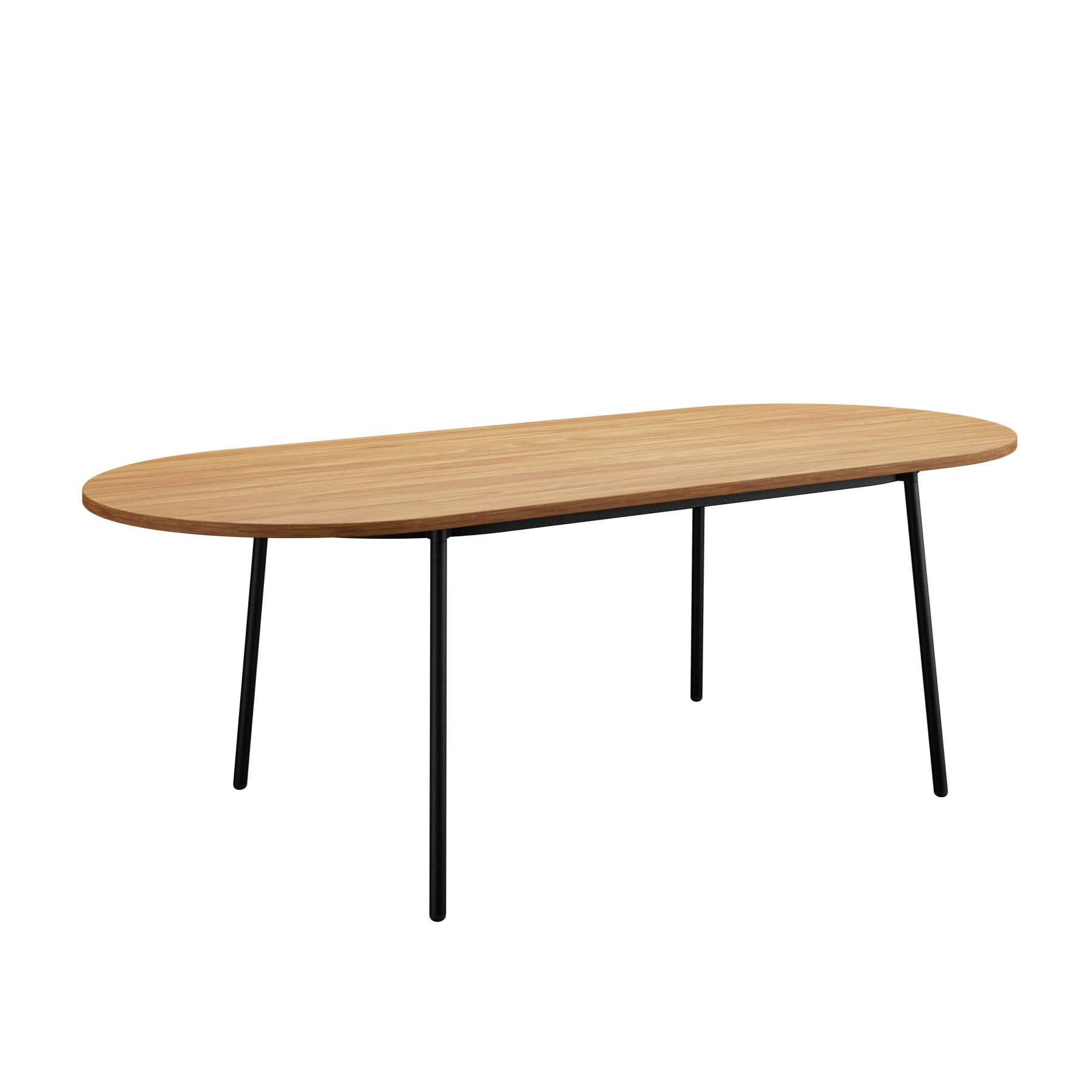 LeisureMod Tule Modern 83" Oval Dining Table with MDF Top and Black Steel Legs | Dining Tables | Modishstore - 20