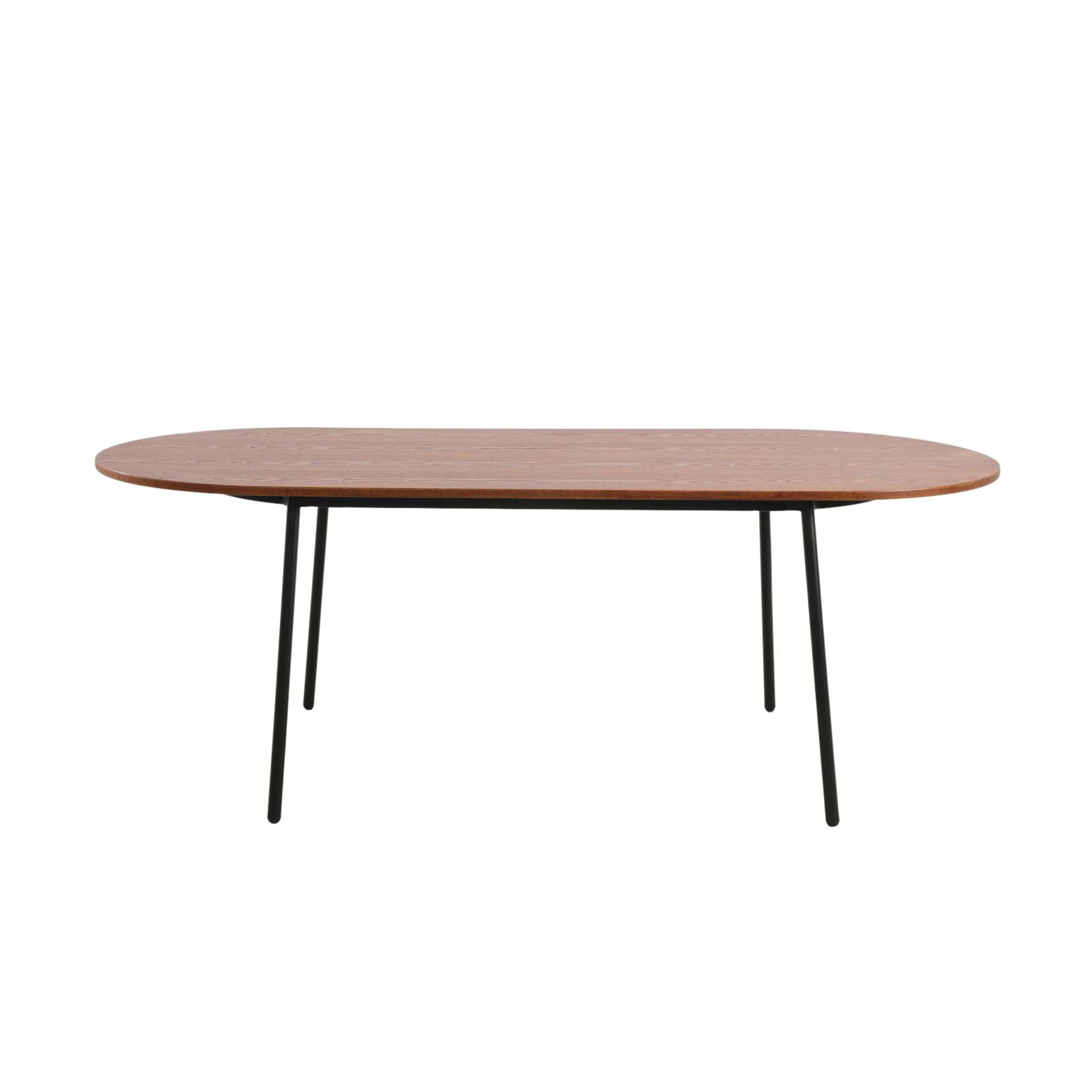 LeisureMod Tule Modern 83" Oval Dining Table with MDF Top and Black Steel Legs | Dining Tables | Modishstore - 25