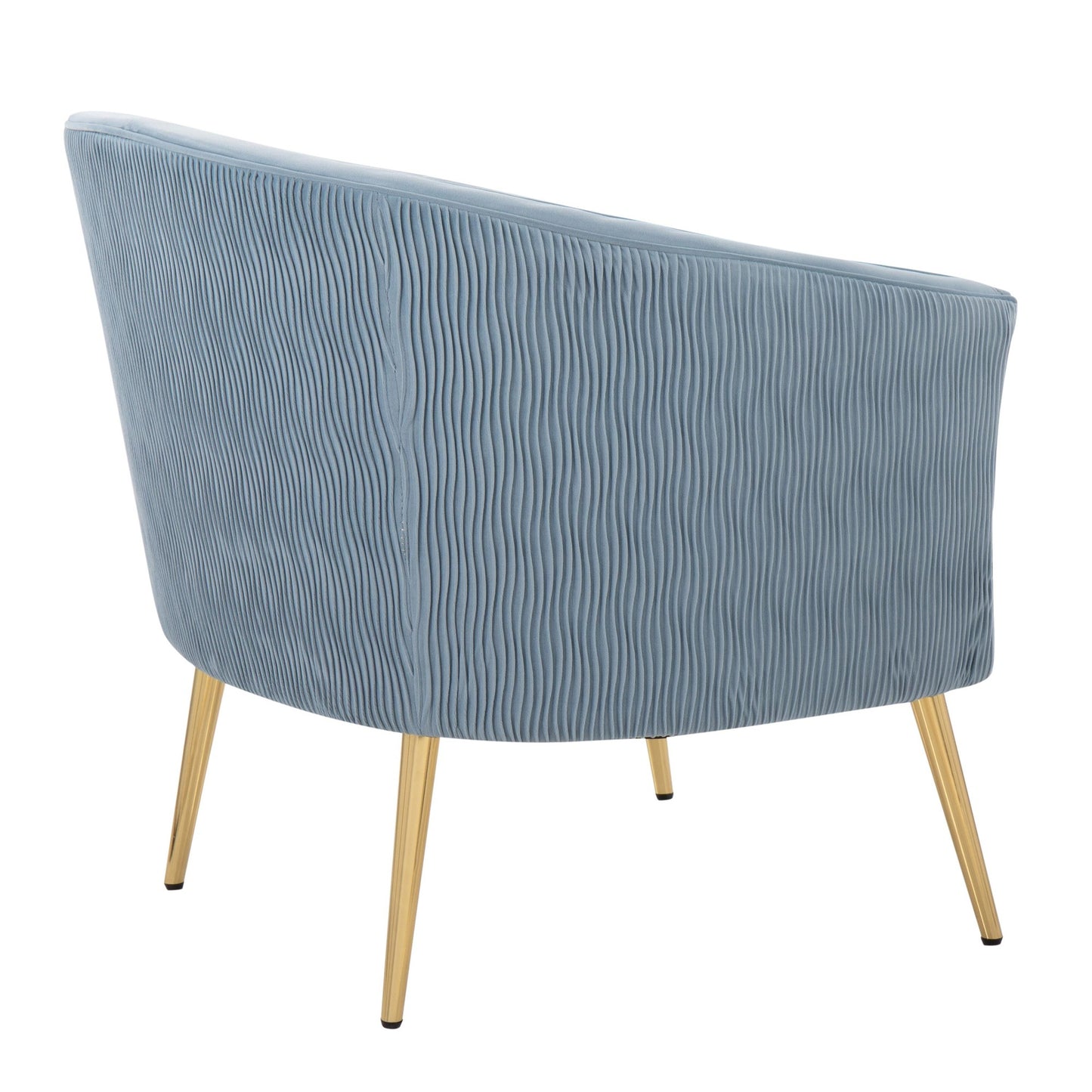 Tania Pleated Waves Accent Chair Blue By LumiSource | Accent Chairs | Modishstore - 2