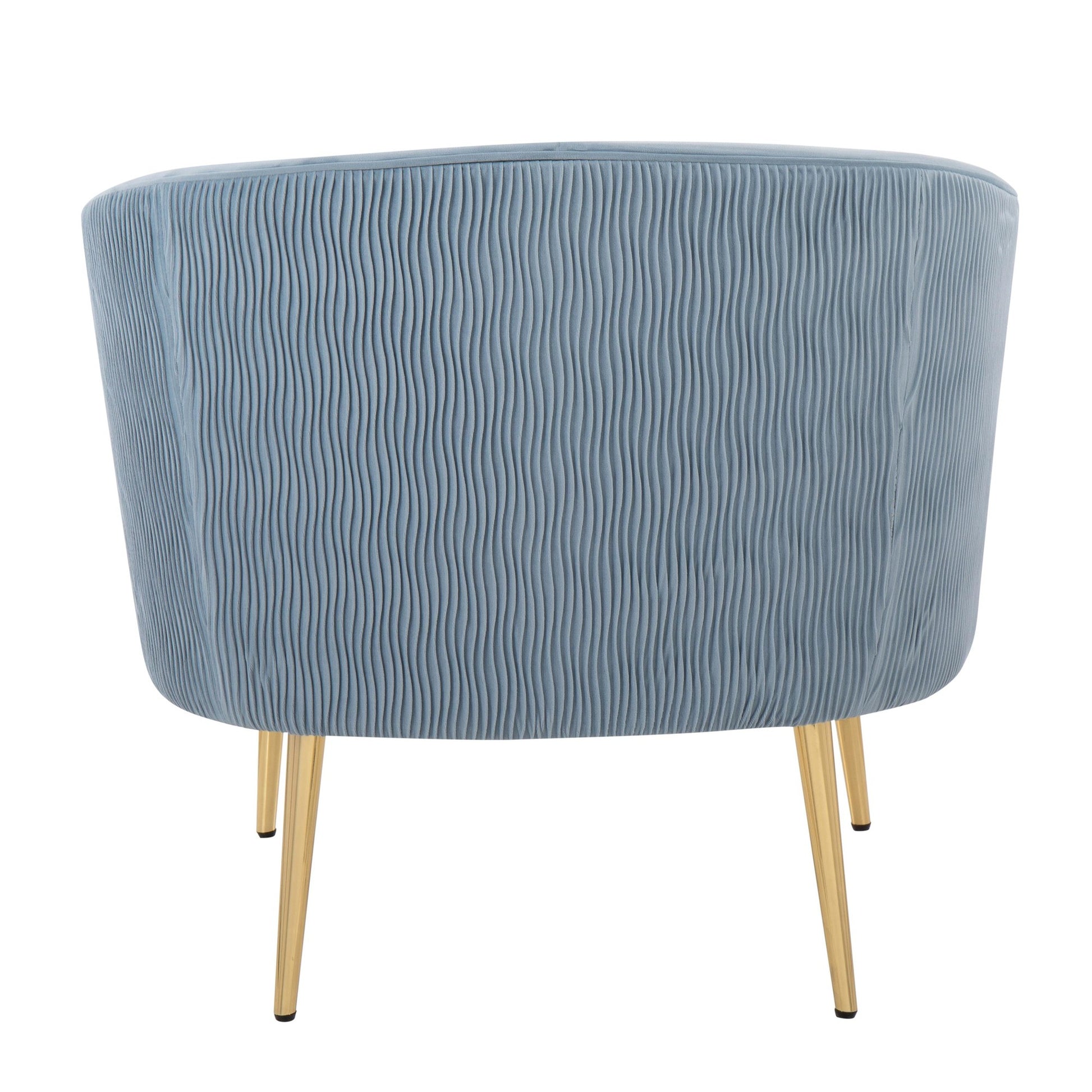 Tania Pleated Waves Accent Chair Blue By LumiSource | Accent Chairs | Modishstore - 3