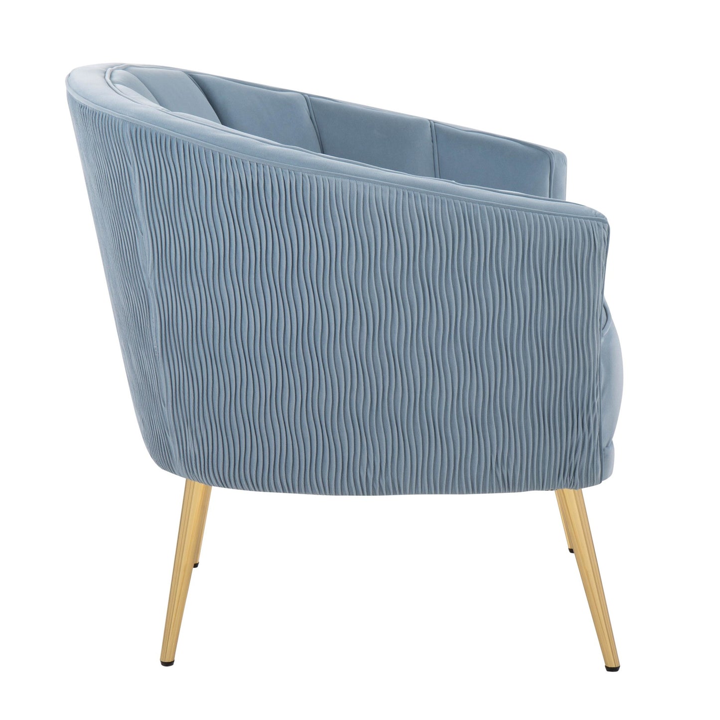 Tania Pleated Waves Accent Chair Blue By LumiSource | Accent Chairs | Modishstore - 5