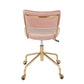 LumiSource Tania Task Chair Gold Metal Stylish Velvet Upholstery Contemporary Styling