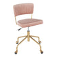 LumiSource Tania Task Chair Gold Metal Stylish Velvet Upholstery Contemporary Styling