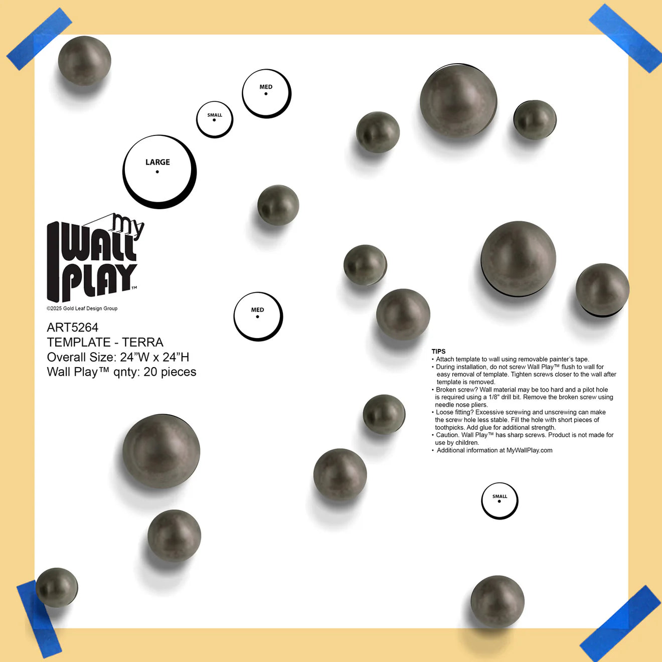 Template Kit - TERRA Orb, ~24"x24" Matte By Gold Leaf