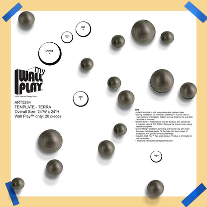 Template Kit - TERRA Orb, ~24"x24" Matte By Gold Leaf