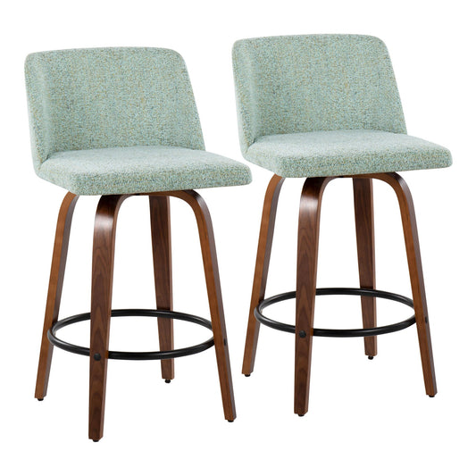 Toriano Counter Stool - Set of 2 Green By LumiSource | Counter Stools | Modishstore