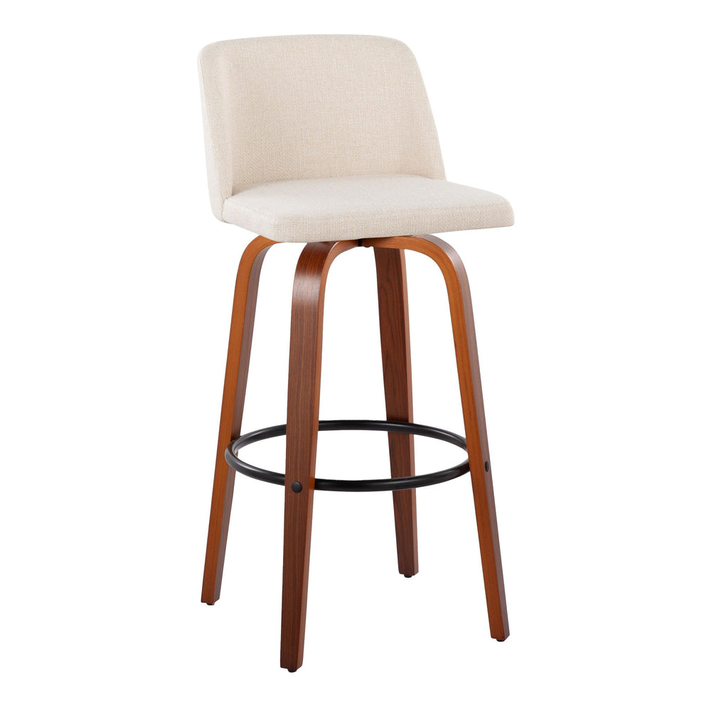 Toriano 24" Fixed Height Counter Stool - Set of 2 Walnut Black By LumiSource | Counter Stools | Modishstore - 2