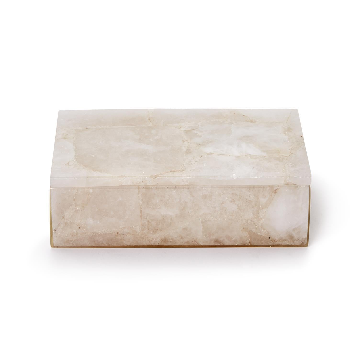 White Quartz Box Set Of 2 By Tozai Home | Decorative Boxes | Modishstore - 4