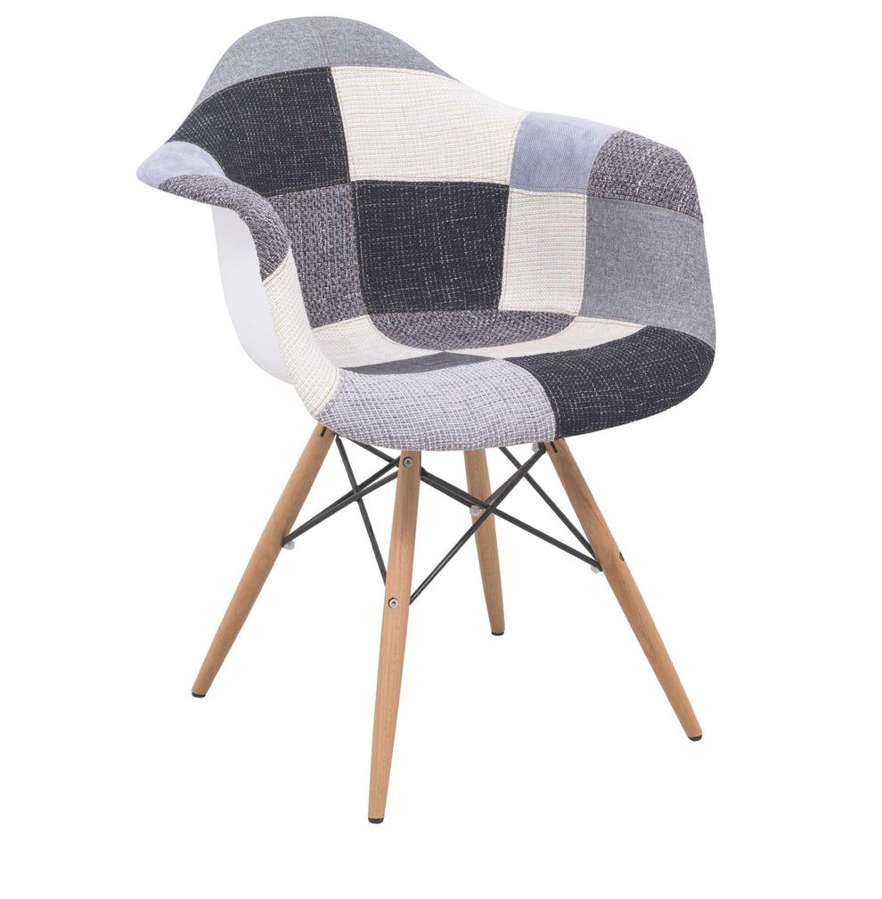 LeisureMod Willow Patchwork Fabric Eiffel Accent Chair - W24FC | Accent Chairs | Modishstore - 2