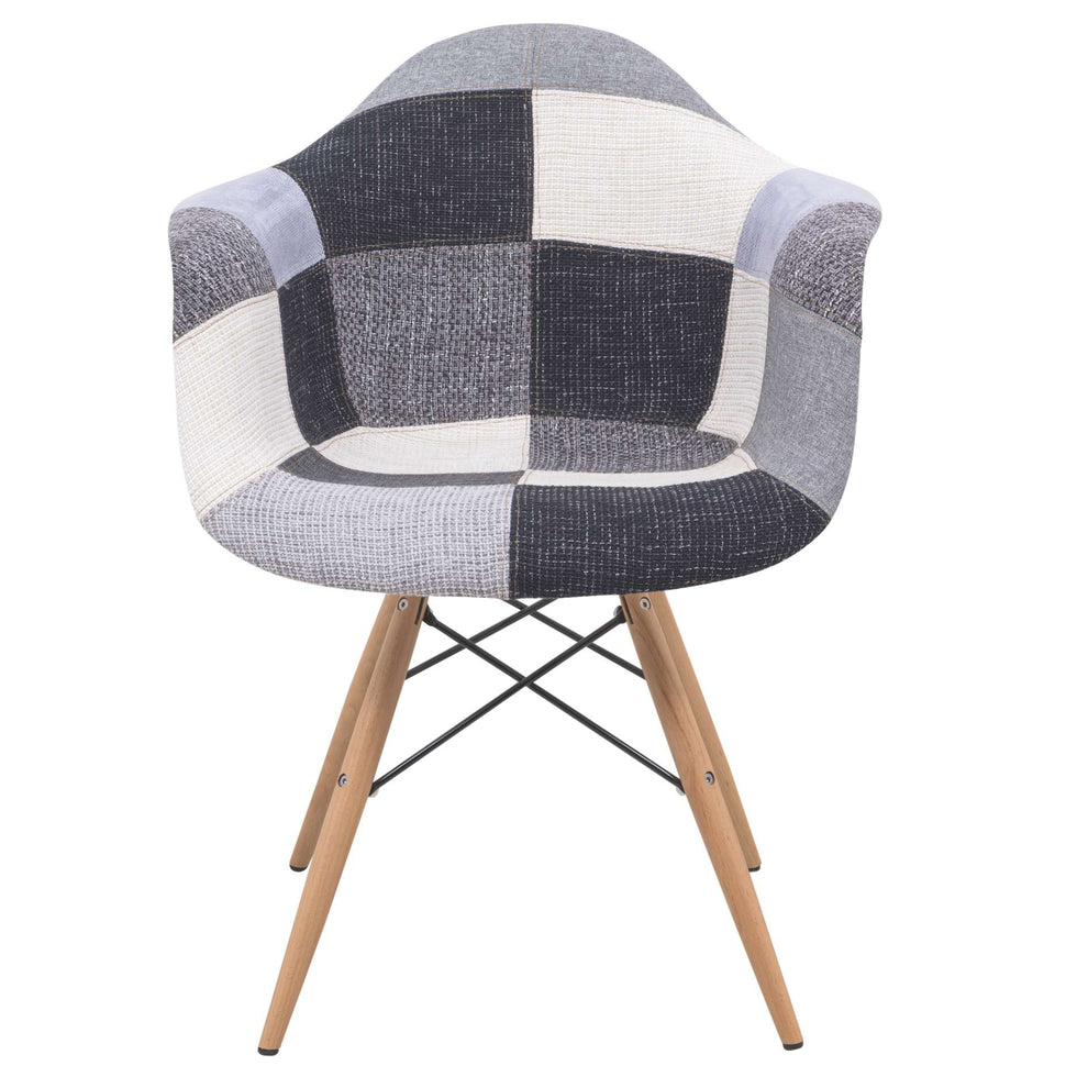 LeisureMod Willow Patchwork Fabric Eiffel Accent Chair - W24FC | Accent Chairs | Modishstore - 8