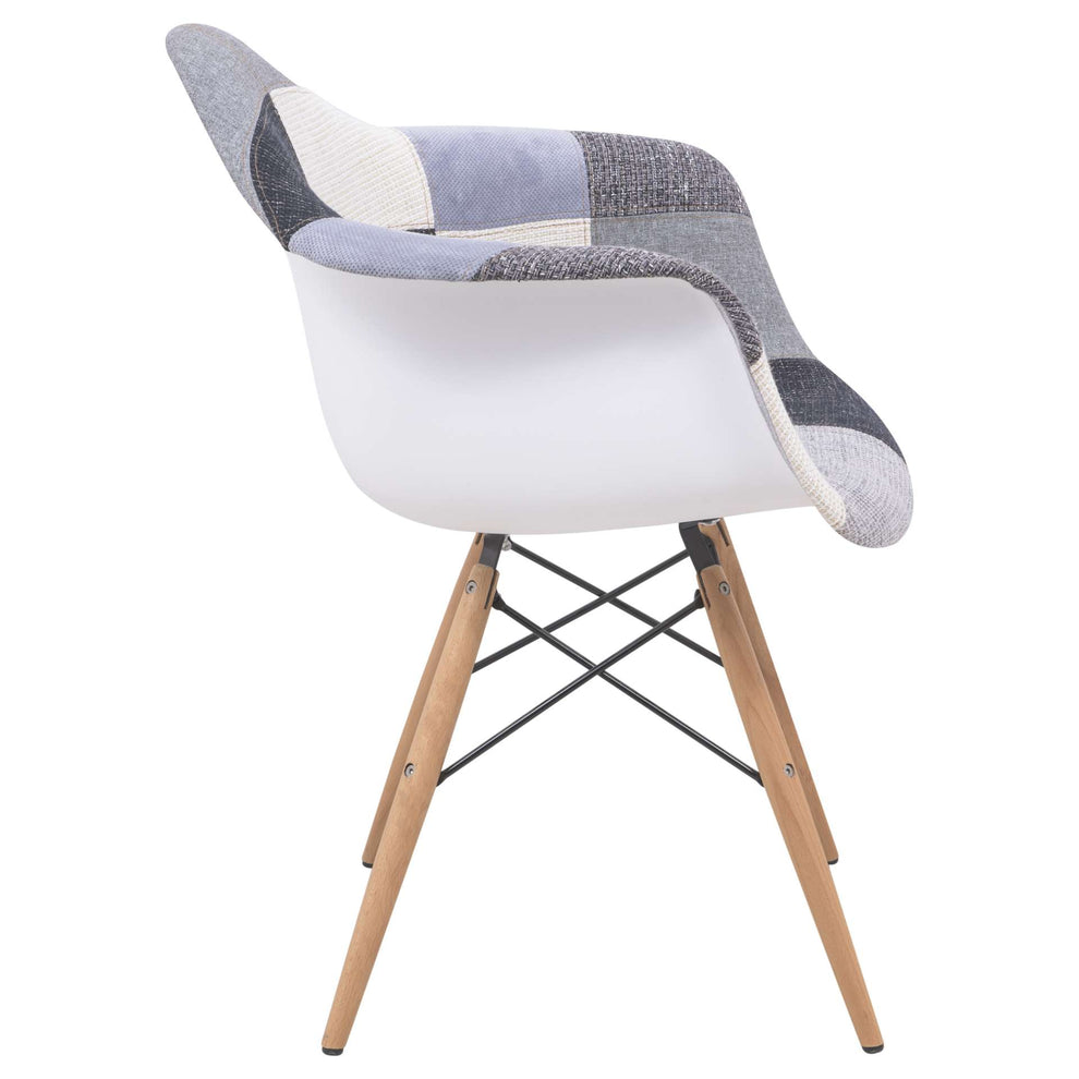 LeisureMod Willow Patchwork Fabric Eiffel Accent Chair - W24FC | Accent Chairs | Modishstore - 7