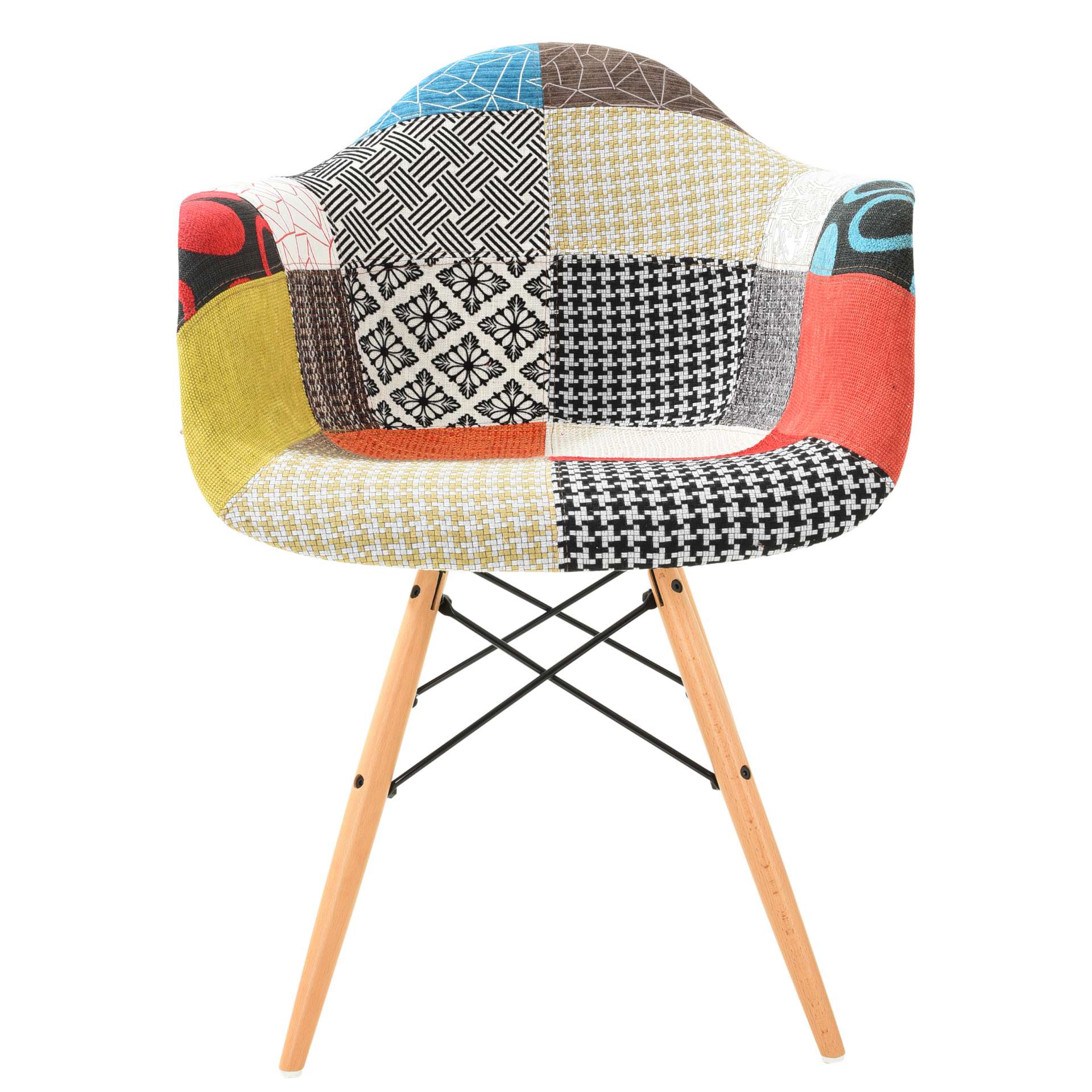 LeisureMod Willow Patchwork Fabric Eiffel Accent Chair - W24FC | Accent Chairs | Modishstore - 23