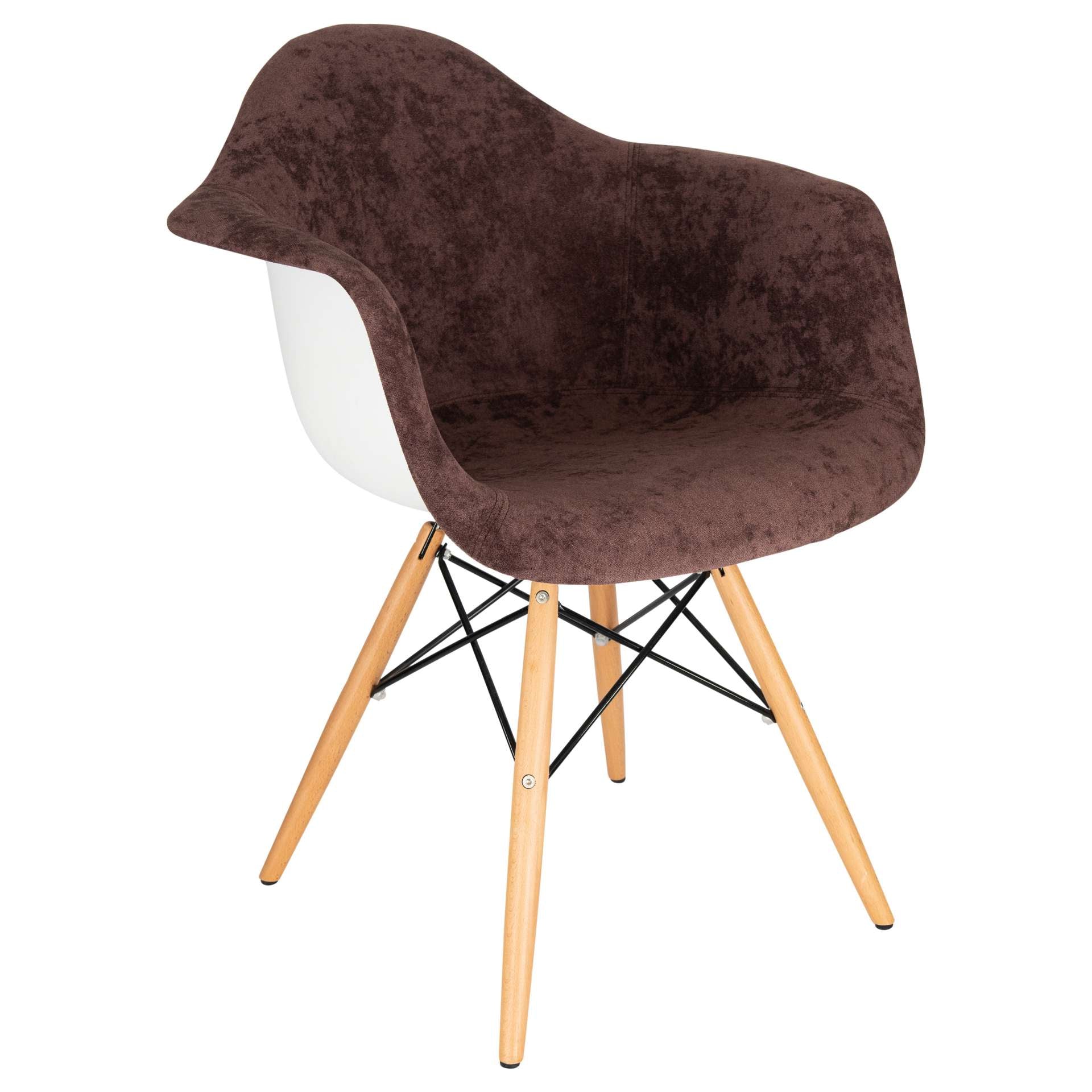 LeisureMod Willow Velvet Eiffel Wooden Base Accent Chair - W24VPR | Accent Chairs | Modishstore - 16