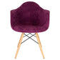 LeisureMod Willow Velvet Eiffel Wooden Base Accent Chair - W24VPR | Accent Chairs | Modishstore - 6