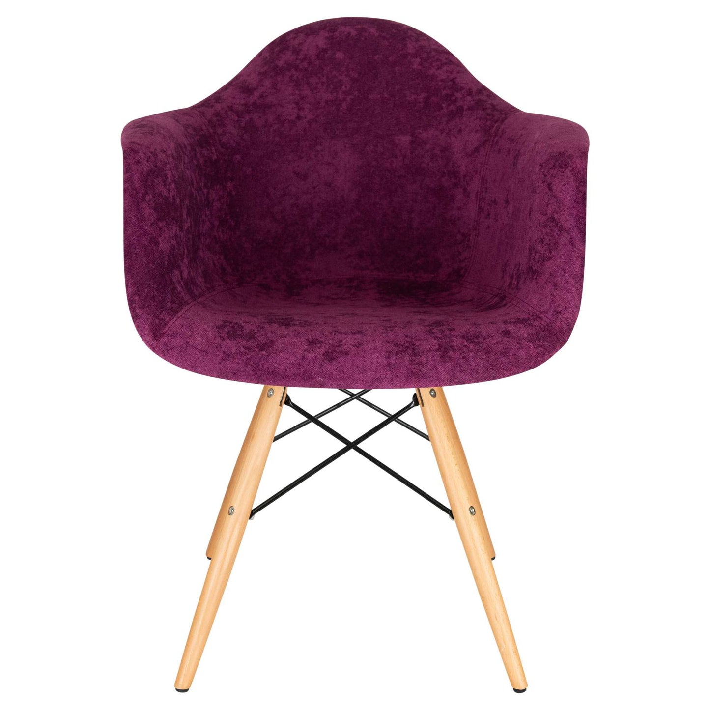 LeisureMod Willow Velvet Eiffel Wooden Base Accent Chair - W24VPR | Accent Chairs | Modishstore - 6