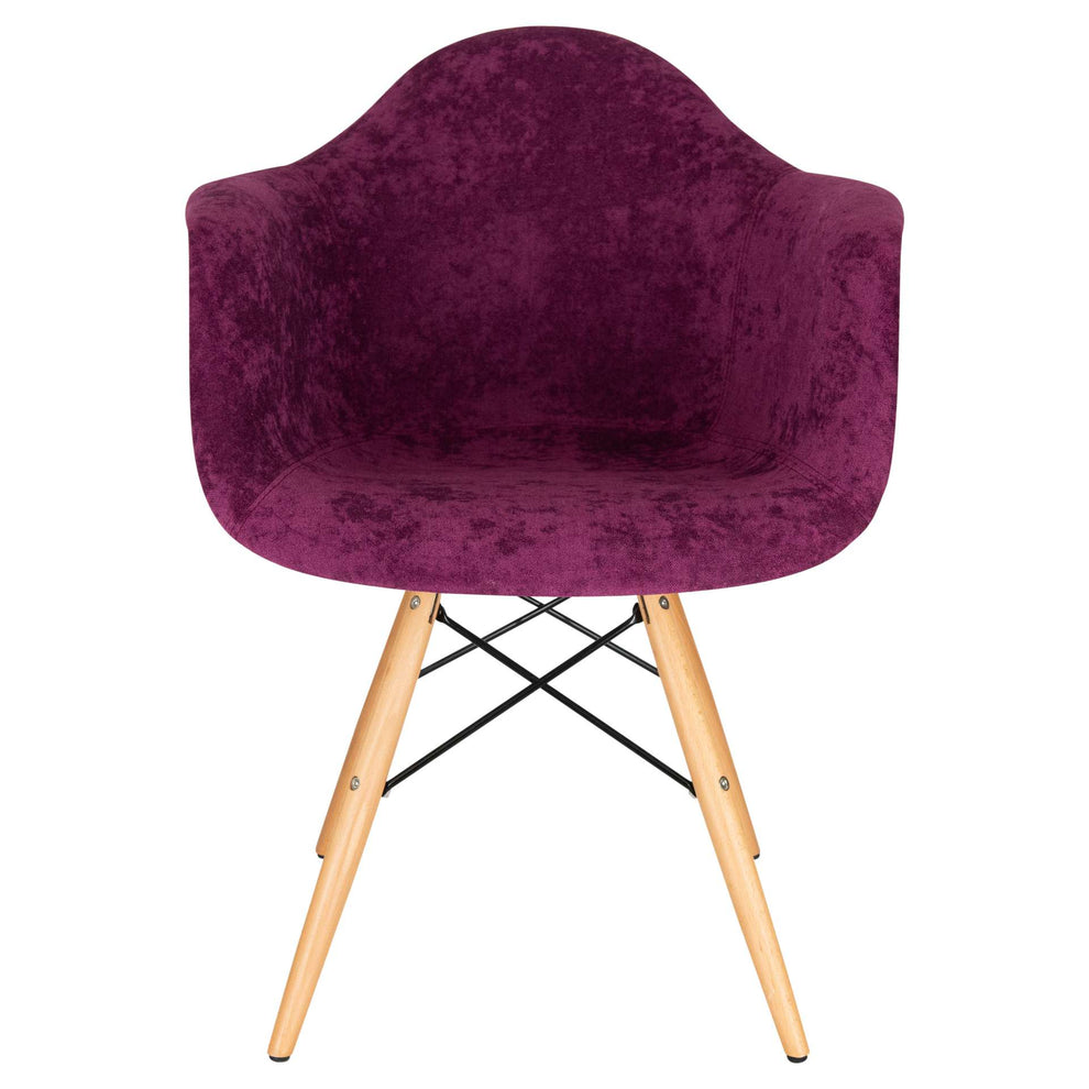 LeisureMod Willow Velvet Eiffel Wooden Base Accent Chair - W24VPR | Accent Chairs | Modishstore - 6