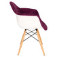 LeisureMod Willow Velvet Eiffel Wooden Base Accent Chair - W24VPR | Accent Chairs | Modishstore - 5