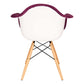 LeisureMod Willow Velvet Eiffel Wooden Base Accent Chair - W24VPR | Accent Chairs | Modishstore - 3