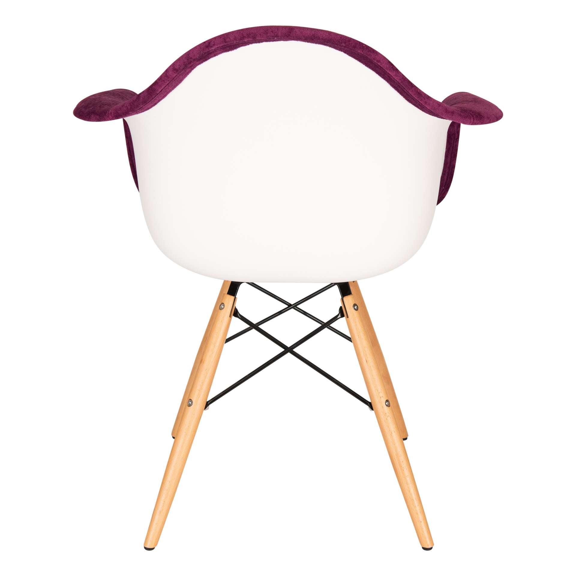 LeisureMod Willow Velvet Eiffel Wooden Base Accent Chair - W24VPR | Accent Chairs | Modishstore - 3