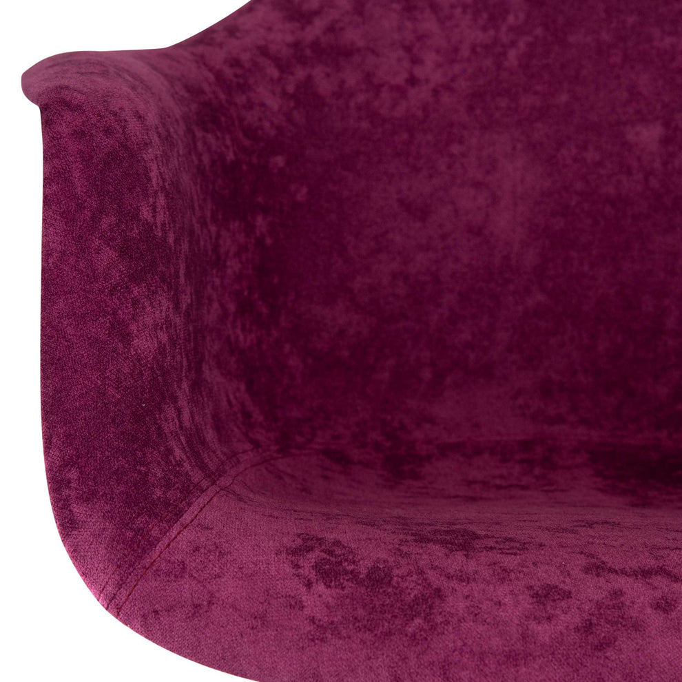 LeisureMod Willow Velvet Eiffel Wooden Base Accent Chair - W24VPR | Accent Chairs | Modishstore - 4
