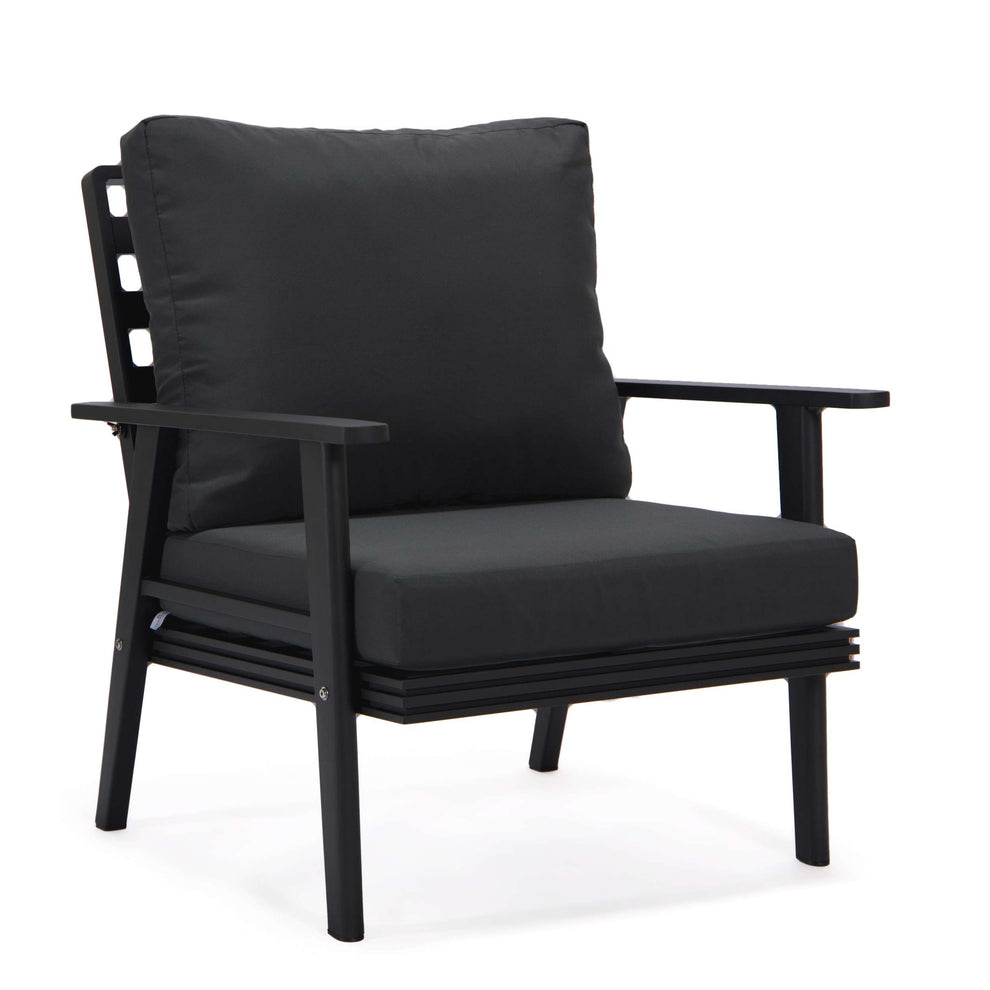 LeisureMod Walbrooke Modern Black Patio Conversation With Square Fire Pit & Tank Holder | Outdoor Sofas, Loveseats & Sectionals | Modishstore - 8