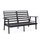 LeisureMod Walbrooke Modern Black Patio Conversation With Square Fire Pit & Tank Holder | Outdoor Sofas, Loveseats & Sectionals | Modishstore - 9