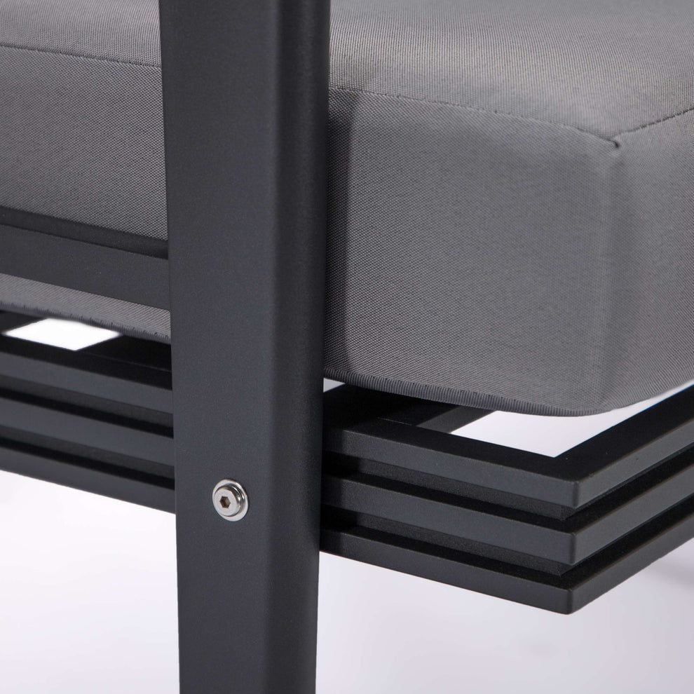 LeisureMod Walbrooke Modern Black Patio Conversation With Square Fire Pit & Tank Holder | Outdoor Sofas, Loveseats & Sectionals | Modishstore - 53