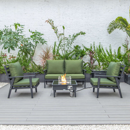 LeisureMod Walbrooke Modern Black Patio Conversation With Square Fire Pit & Tank Holder | Outdoor Sofas, Loveseats & Sectionals | Modishstore - 28