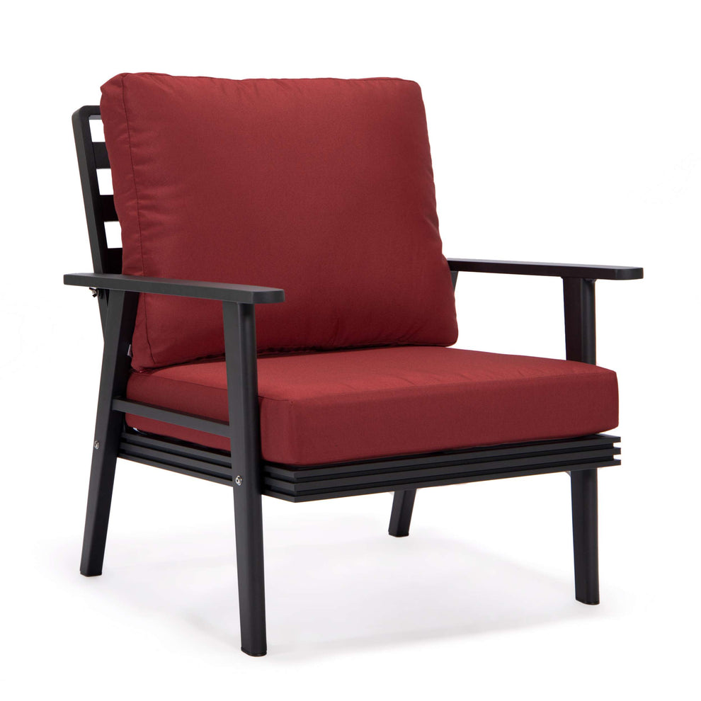 LeisureMod Walbrooke Modern Black Patio Conversation With Square Fire Pit & Tank Holder | Outdoor Sofas, Loveseats & Sectionals | Modishstore - 63