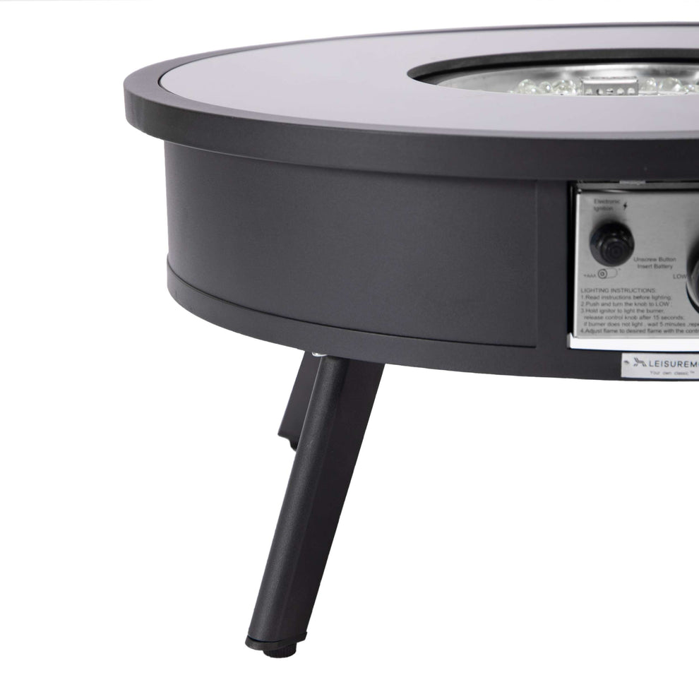 Leisuremod Walbrooke Outdoor Patio Aluminum Round Fire Pit Side Table | FIRE PITS | Modishstore - 10
