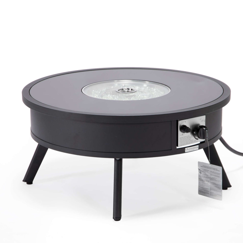 Leisuremod Walbrooke Outdoor Patio Aluminum Round Fire Pit Side Table | FIRE PITS | Modishstore - 6