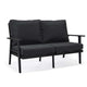 Leisuremod Walbrooke Modern Outdoor Patio Loveseat with Black Aluminum Frame and Removable Cushions For Patio and Backyard Garden | Outdoor Sofas, Loveseats & Sectionals | Modishstore - 9