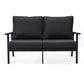 Leisuremod Walbrooke Modern Outdoor Patio Loveseat with Black Aluminum Frame and Removable Cushions For Patio and Backyard Garden | Outdoor Sofas, Loveseats & Sectionals | Modishstore - 11