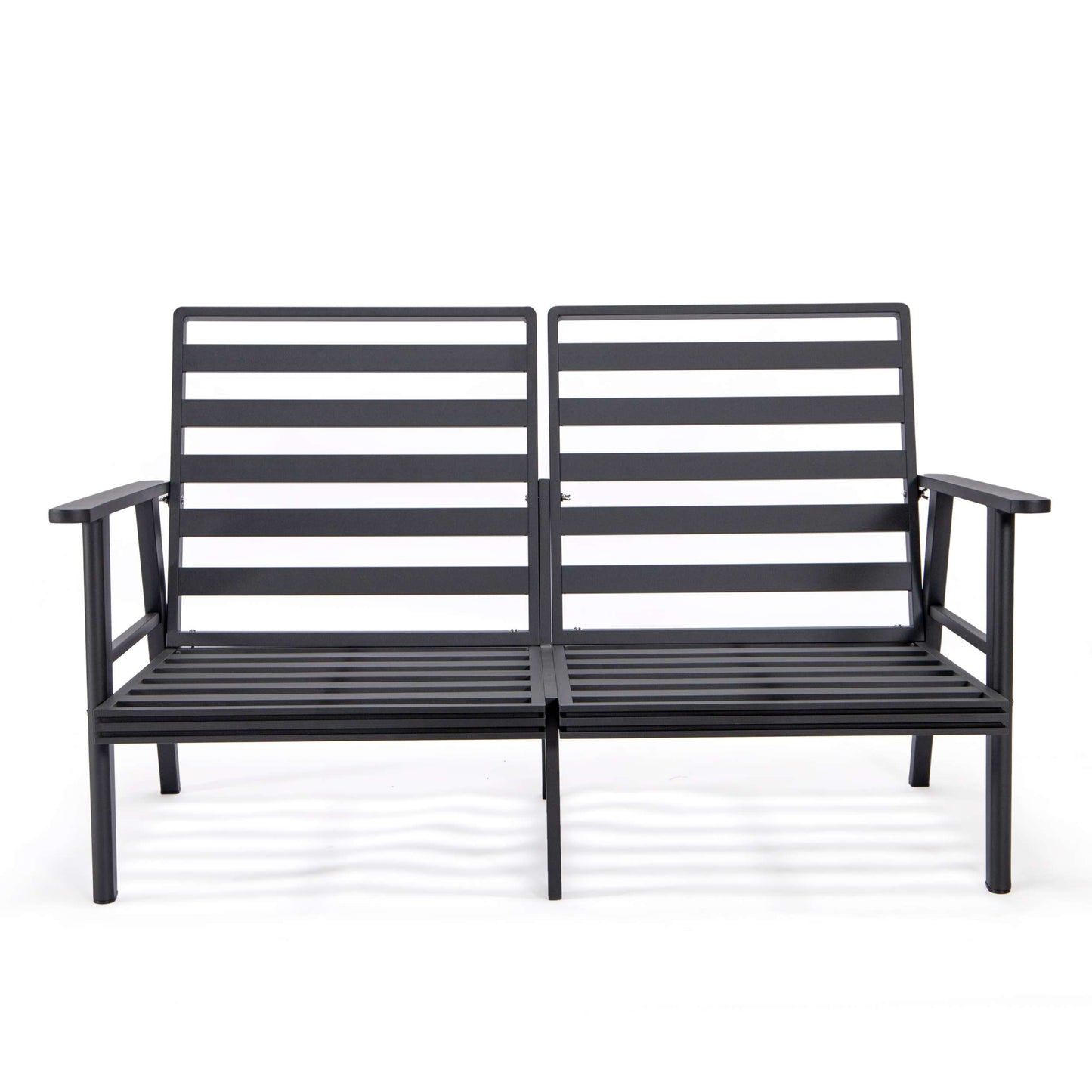 Leisuremod Walbrooke Modern Outdoor Patio Loveseat with Black Aluminum Frame and Removable Cushions For Patio and Backyard Garden | Outdoor Sofas, Loveseats & Sectionals | Modishstore - 7