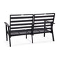 Leisuremod Walbrooke Modern Outdoor Patio Loveseat with Black Aluminum Frame and Removable Cushions For Patio and Backyard Garden | Outdoor Sofas, Loveseats & Sectionals | Modishstore - 4
