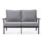 Leisuremod Walbrooke Modern Outdoor Patio Loveseat with Black Aluminum Frame and Removable Cushions For Patio and Backyard Garden | Outdoor Sofas, Loveseats & Sectionals | Modishstore - 28