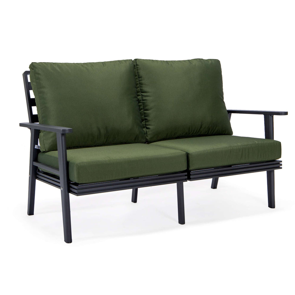 Leisuremod Walbrooke Modern Outdoor Patio Loveseat with Black Aluminum Frame and Removable Cushions For Patio and Backyard Garden | Outdoor Sofas, Loveseats & Sectionals | Modishstore - 31