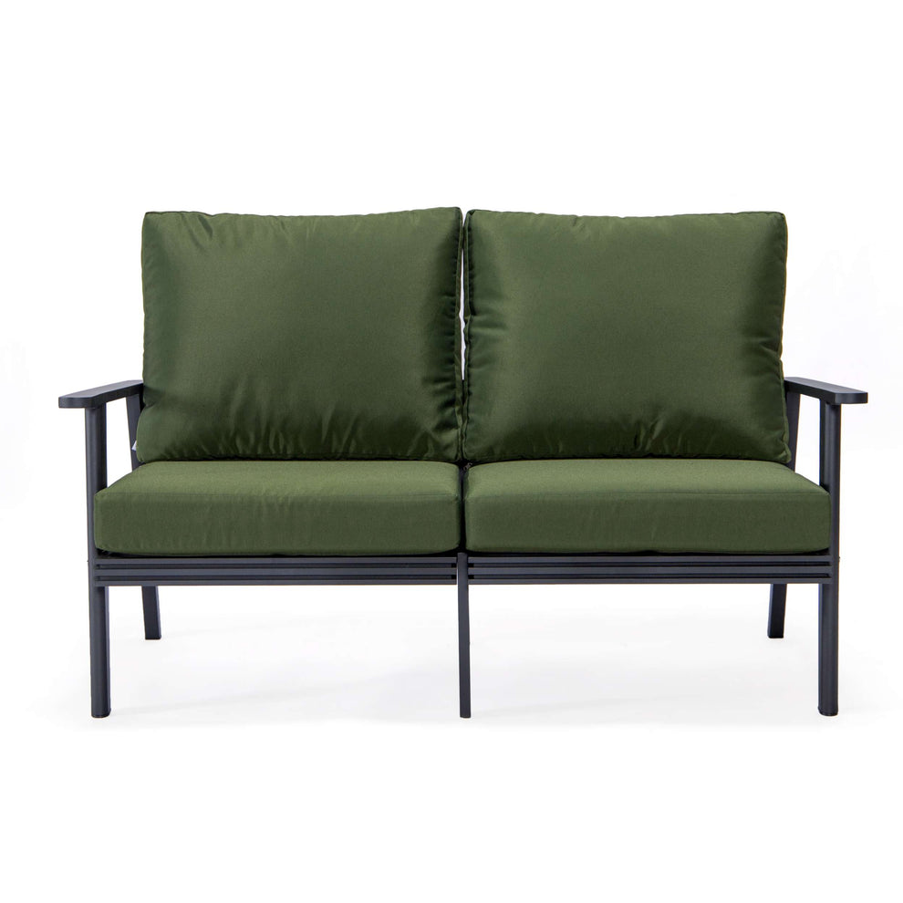 Leisuremod Walbrooke Modern Outdoor Patio Loveseat with Black Aluminum Frame and Removable Cushions For Patio and Backyard Garden | Outdoor Sofas, Loveseats & Sectionals | Modishstore - 32